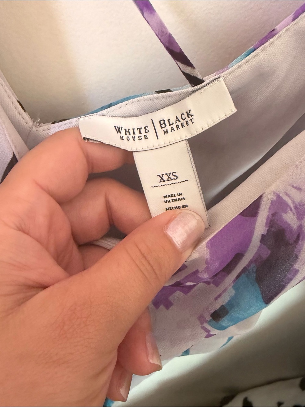 White House Black Market Lavender and Blue Floral Slip Dress - Picture 3 of 5